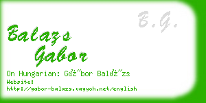 balazs gabor business card